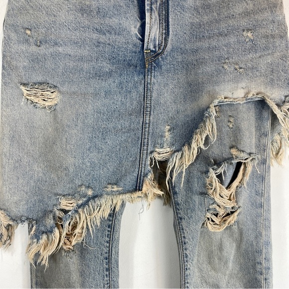 R13 Double Classic Shredded Jeans Leyton Blue Size 25 - Picture 7 of 14